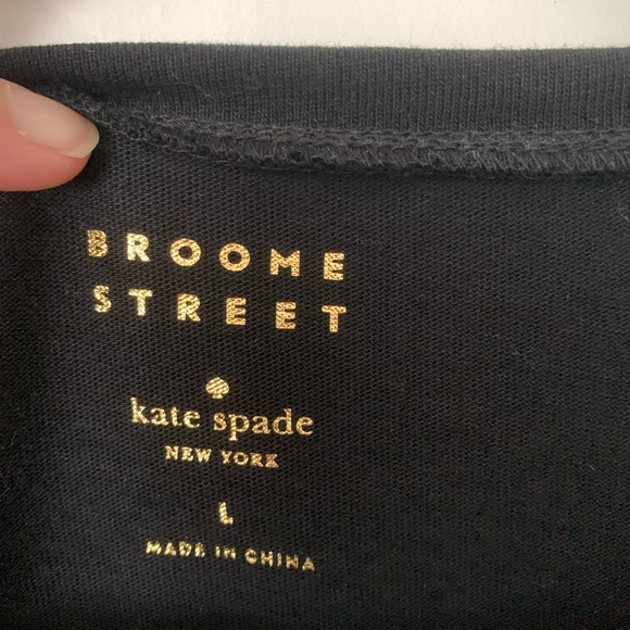 Broome Street Kate Spade Black Eyelet Flounce Tee - Picture 4 of 5